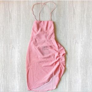 White Fox Boutique— Pink Polka Dot Heart’s Content Mini Dress size small